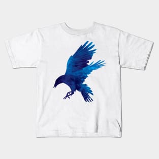 Raven Flying Digital Painting Kids T-Shirt